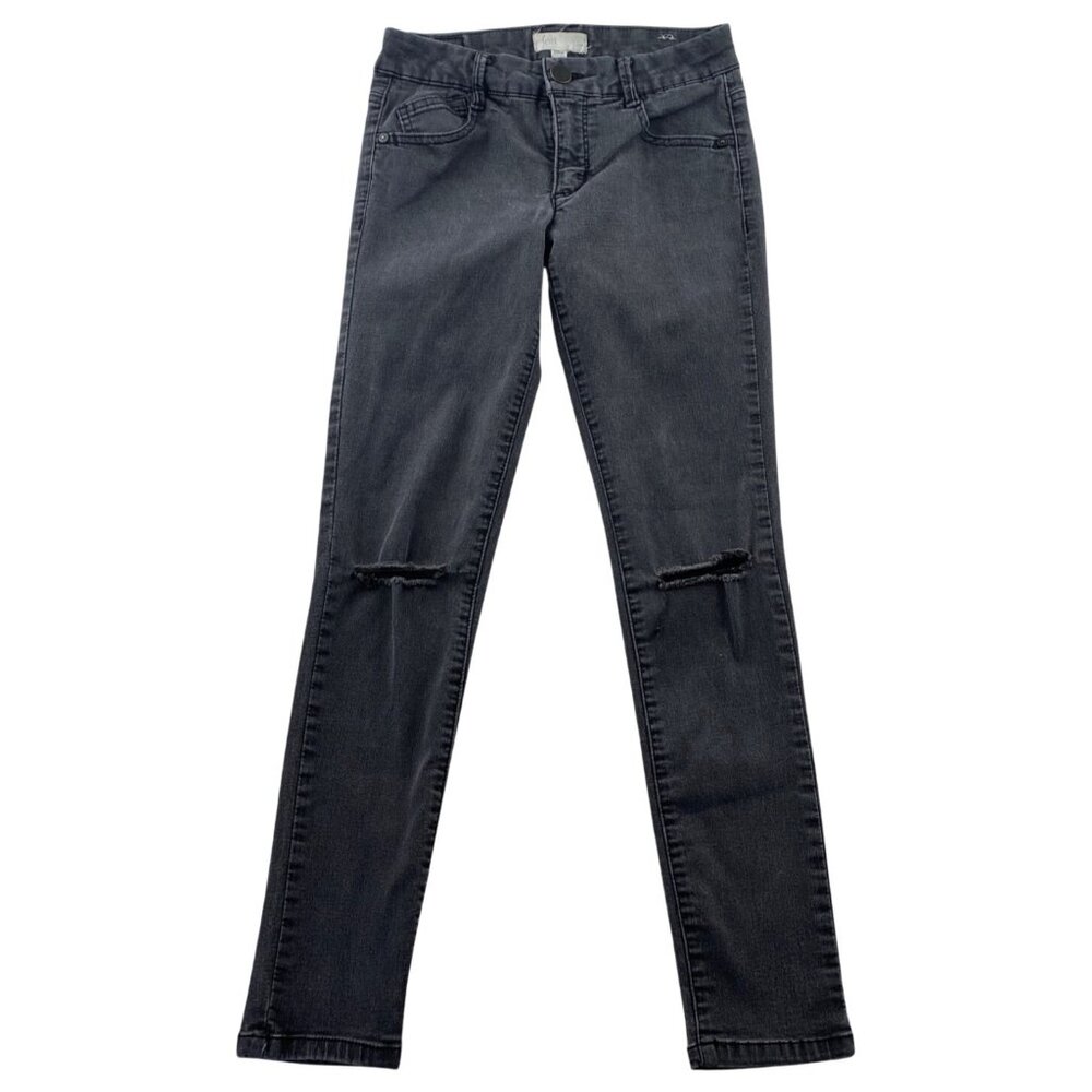 Jolt Womens Jeans Size 3/26W  Distressed Black Skinny Stretch Waistband